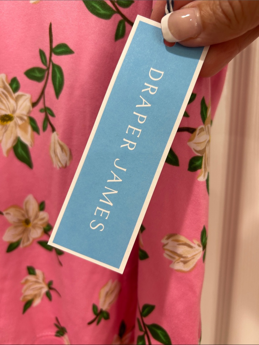 Draper James Short sleeve notch neck pajama set, plus size, Pink, XXL, NWT